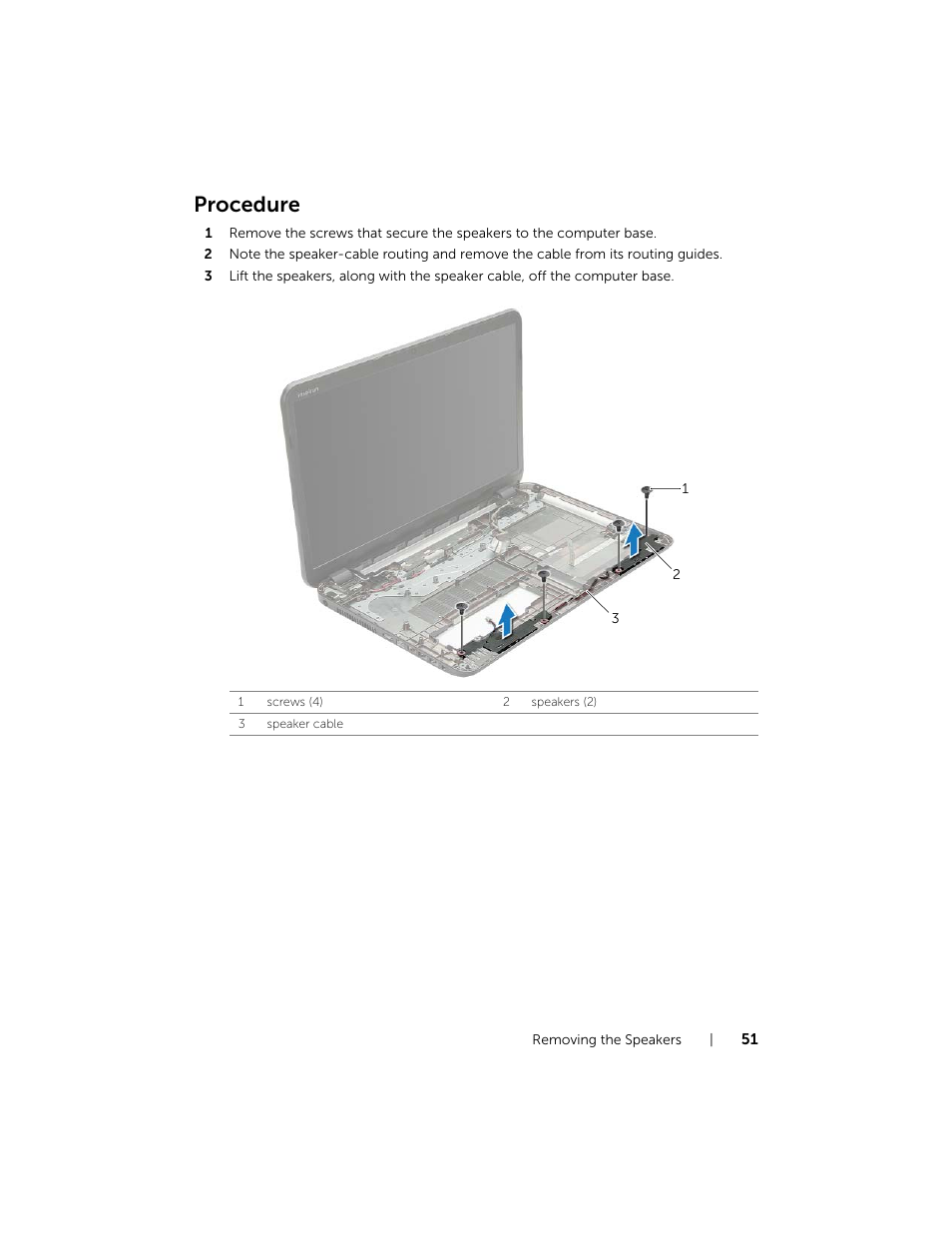 Procedure | Dell Inspiron 17R (5737, Mid 2013) User Manual | Page 51 / 71