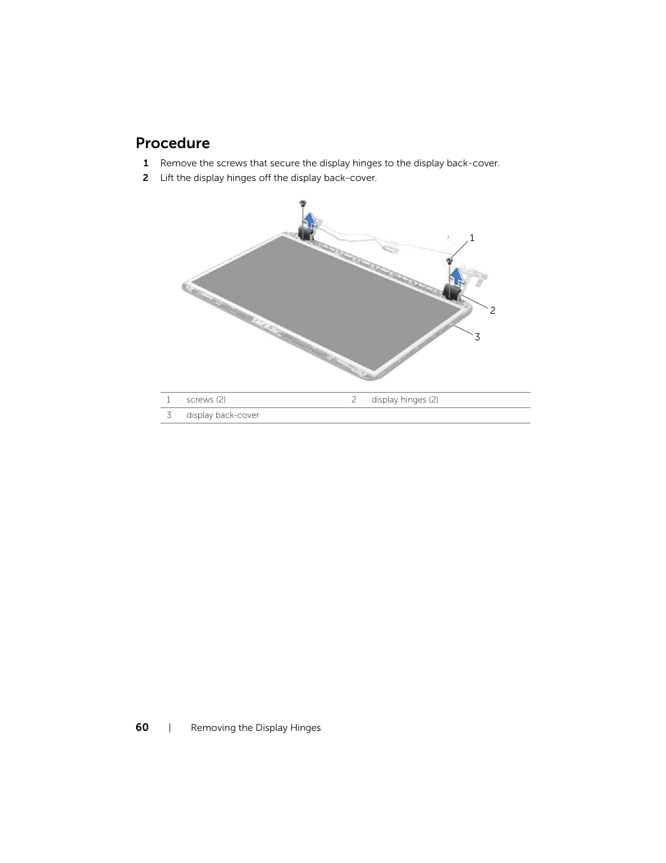 Procedure | Dell Inspiron 17R (5737, Mid 2013) User Manual | Page 60 / 71