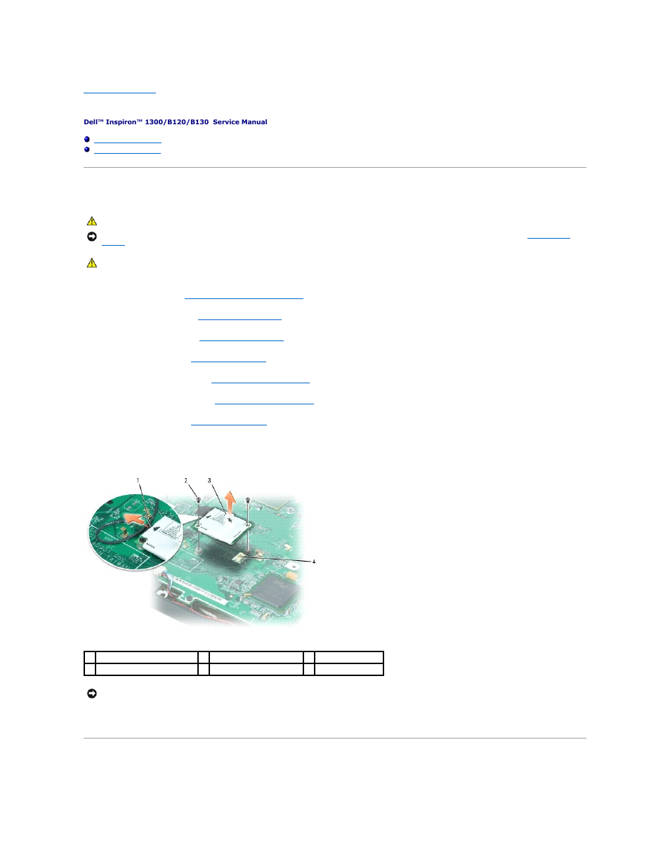 Modem, Removing the modem, Replacing the modem | Dell Inspiron 1300 User Manual | Page 26 / 44