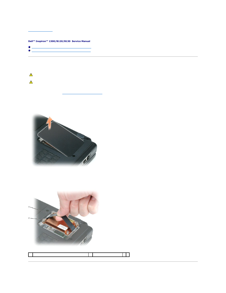 Microprocessor thermal-cooling assembly | Dell Inspiron 1300 User Manual | Page 37 / 44