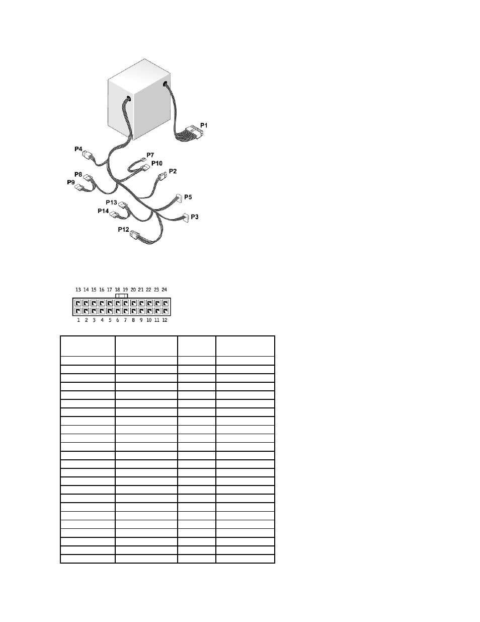 Dc power connector p1 | Dell XPS 410 (Mid 2007) User Manual | Page 61 / 63
