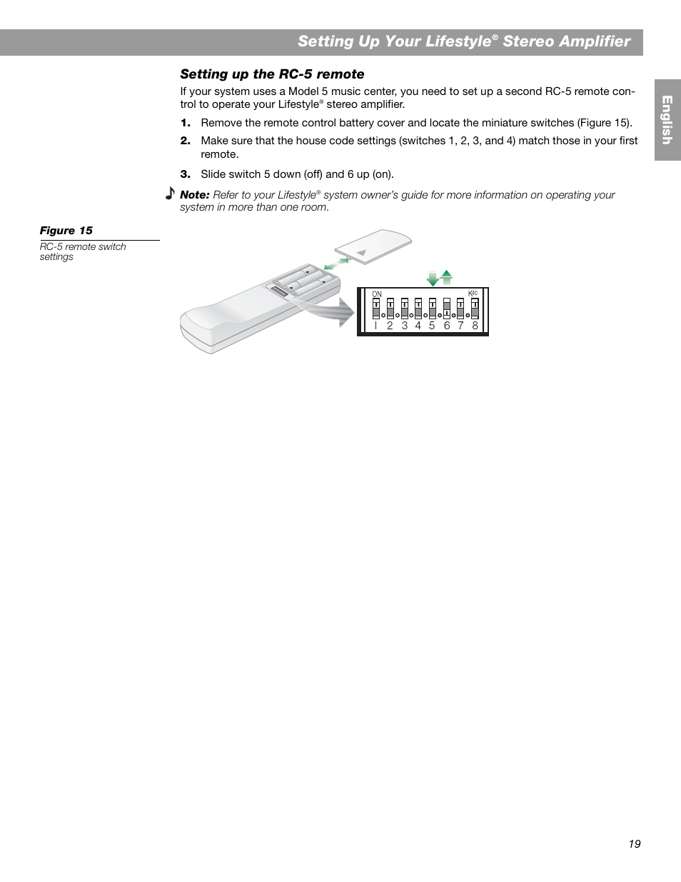 Setting up your lifestyle, Stereo amplifier | Bose SA-2 User Manual | Page 21 / 88