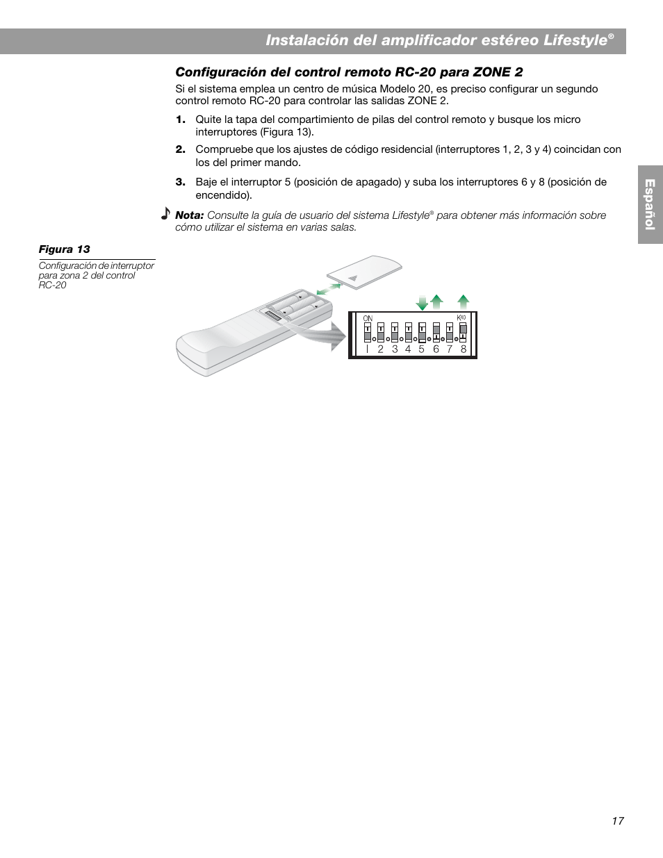 Instalación del amplificador estéreo lifestyle | Bose SA-2 User Manual | Page 47 / 88