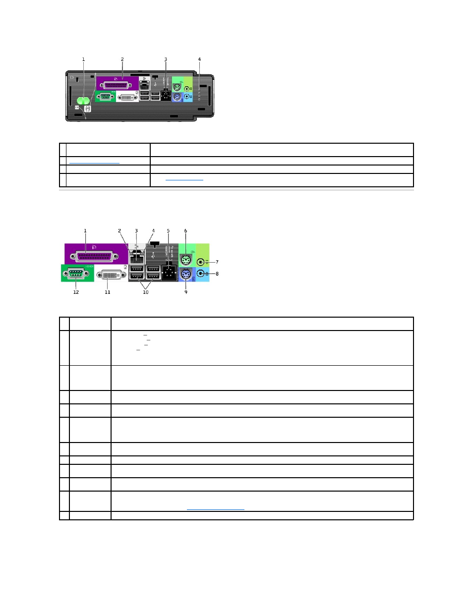 Back-panel connectors, Connecting a vga monitor | Dell OptiPlex SX270 User Manual | Page 12 / 102