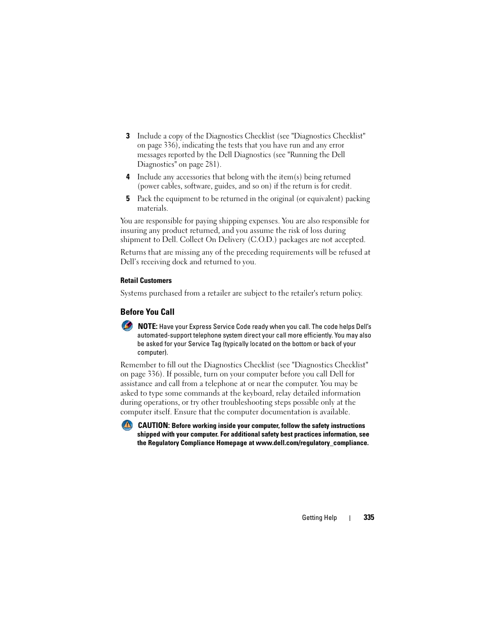 Before you call | Dell Inspiron 14R (N4010, Early 2010) User Manual | Page 335 / 354