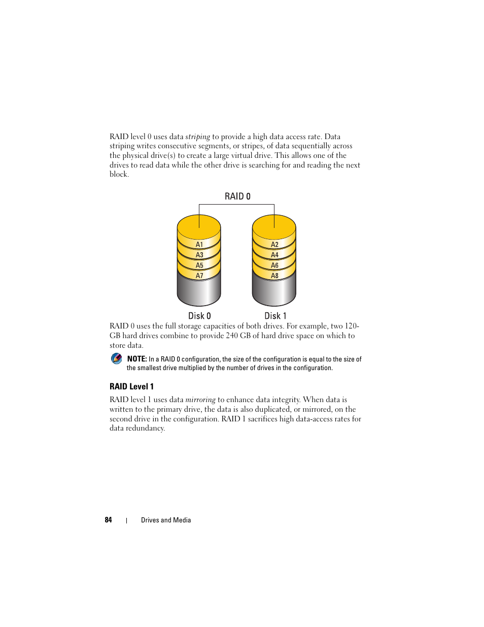 Raid level 1 | Dell Inspiron 14R (N4010, Early 2010) User Manual | Page 84 / 354