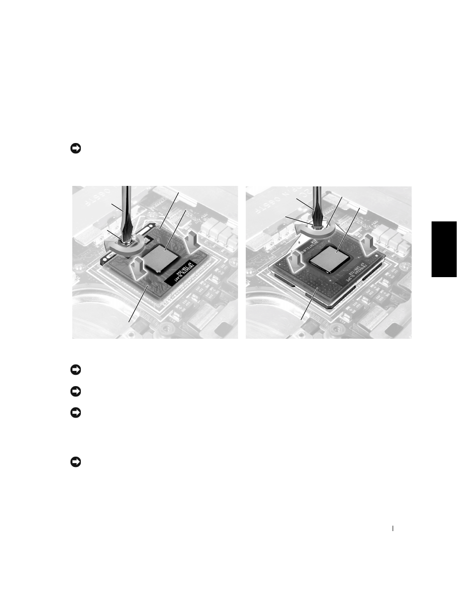 Microprocessor module, Removing the microprocessor module | Dell Latitude C500 User Manual | Page 47 / 62