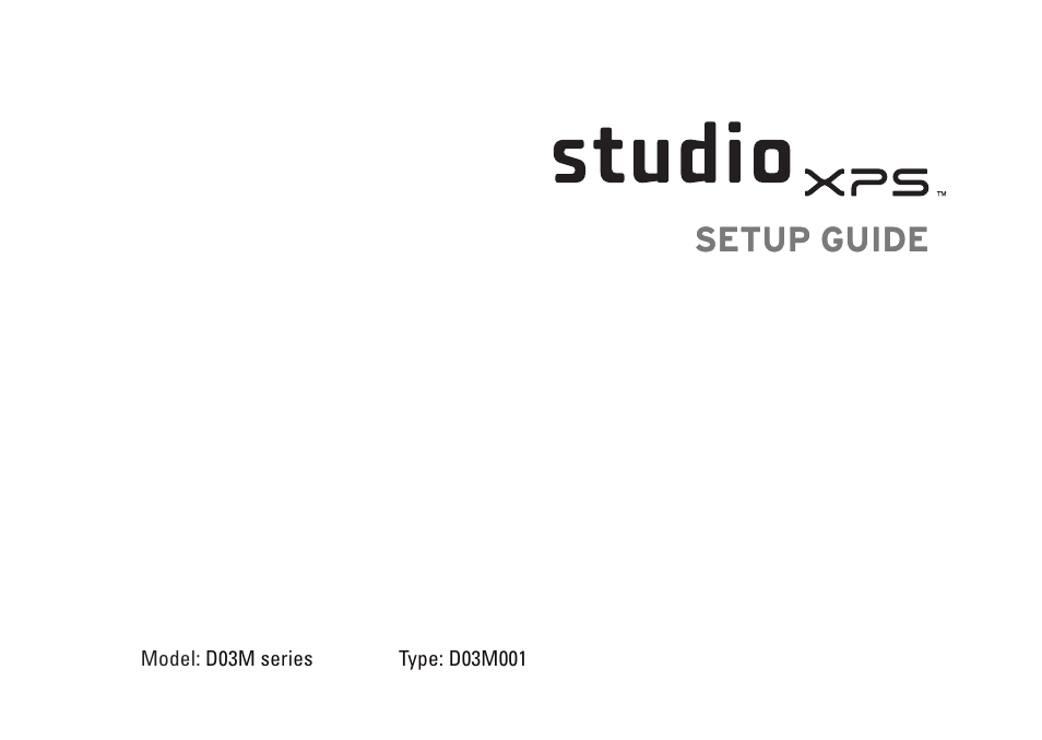 Setup guide | Dell Studio XPS 8000 (Late 2009) User Manual | Page 3 / 72