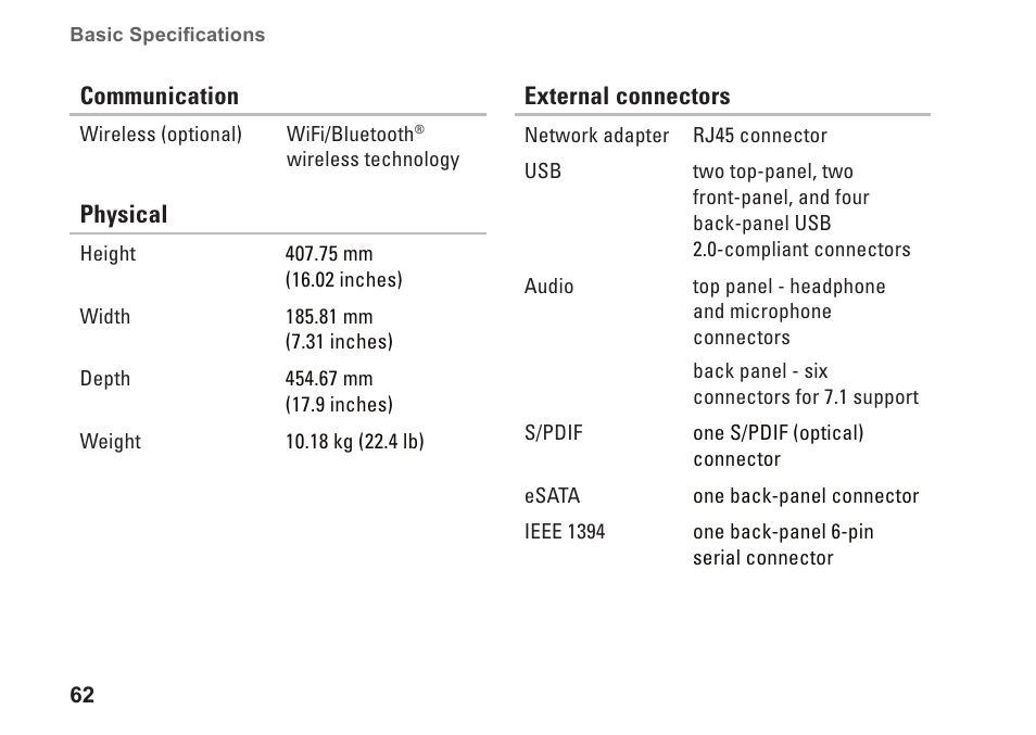 Dell Studio XPS 8000 (Late 2009) User Manual | Page 64 / 72