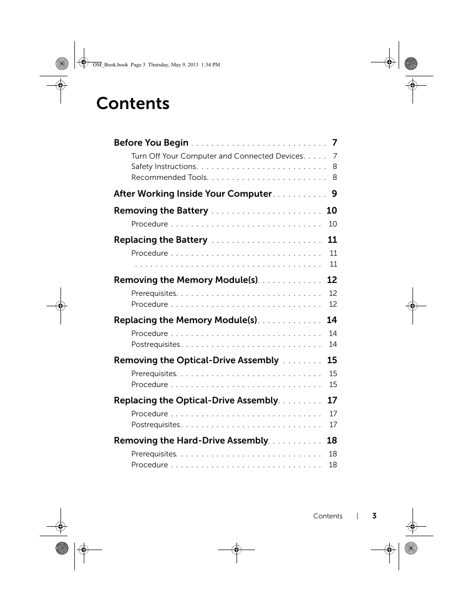 Dell Inspiron 15R (5537, Mid 2013) User Manual | Page 3 / 68