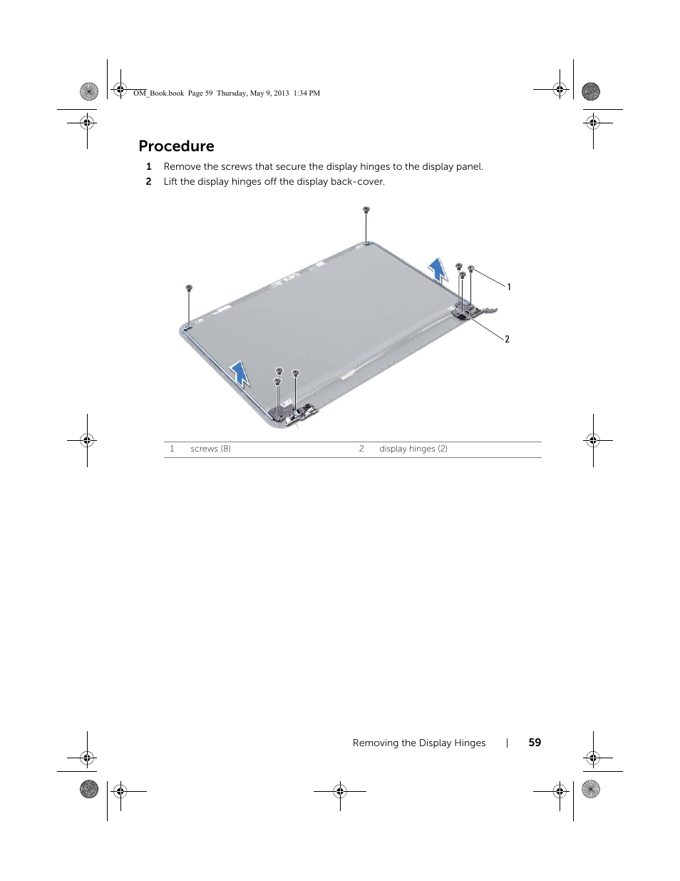 Procedure | Dell Inspiron 15R (5537, Mid 2013) User Manual | Page 59 / 68