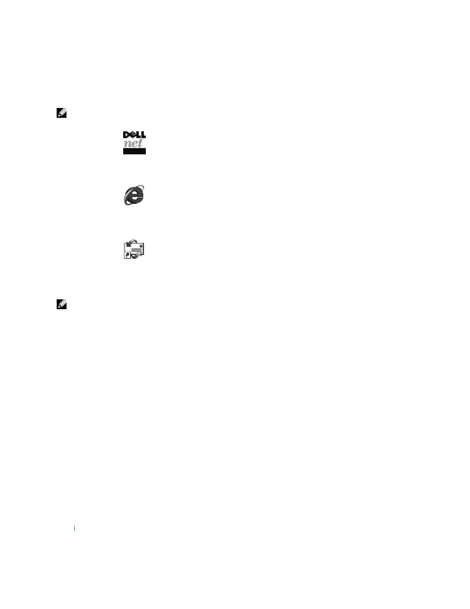 Setting up dellnet™ (u.s. only), Setting up dellnet™ (u.s. on, Accessing the internet | Accessing your e-mail, Viewing your account information, Setting up dellnet, U.s. only) | Dell Dimension 4100 User Manual | Page 12 / 102
