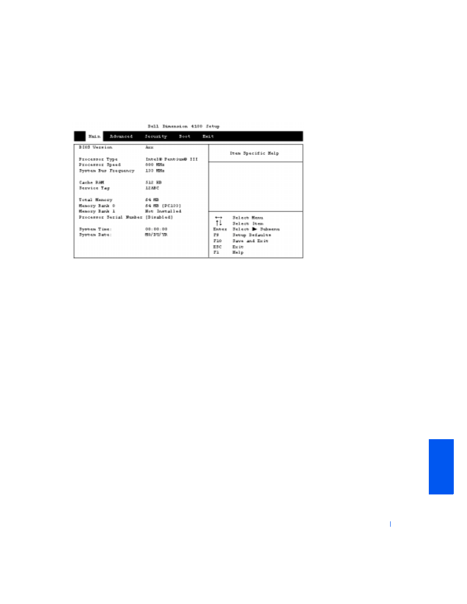 Viewing settings, System setup screens | Dell Dimension 4100 User Manual | Page 79 / 102