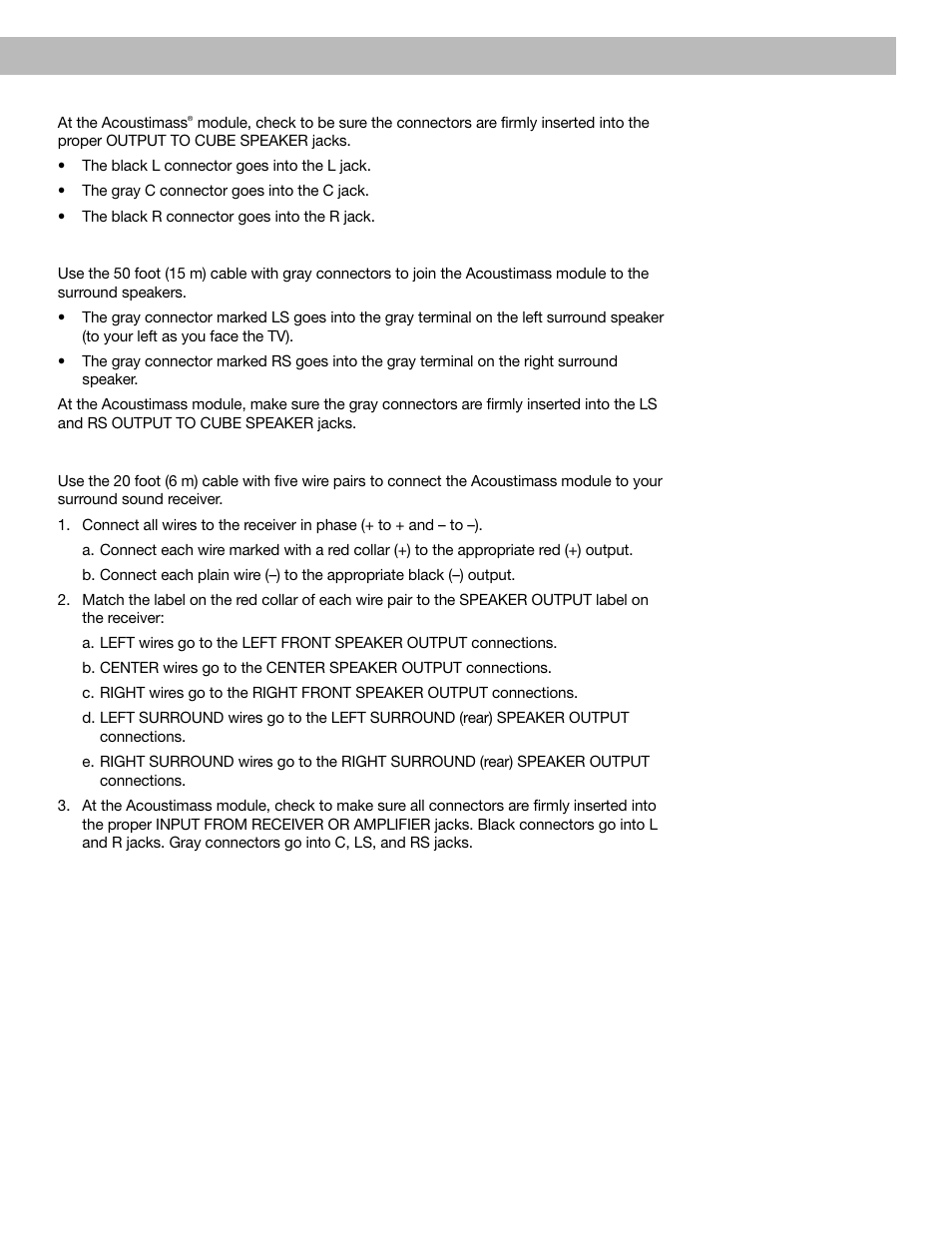 Bose Acoustimass 6 User Manual | Page 11 / 20