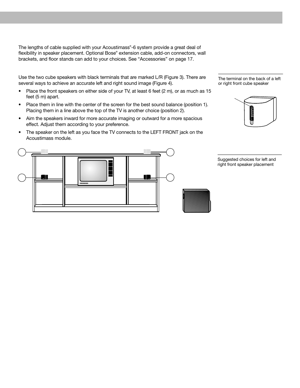 Select the locations for your speakers | Bose Acoustimass 6 User Manual | Page 7 / 20