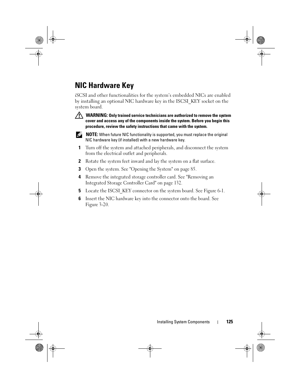 Nic hardware key | Dell PowerEdge T710 User Manual | Page 125 / 214