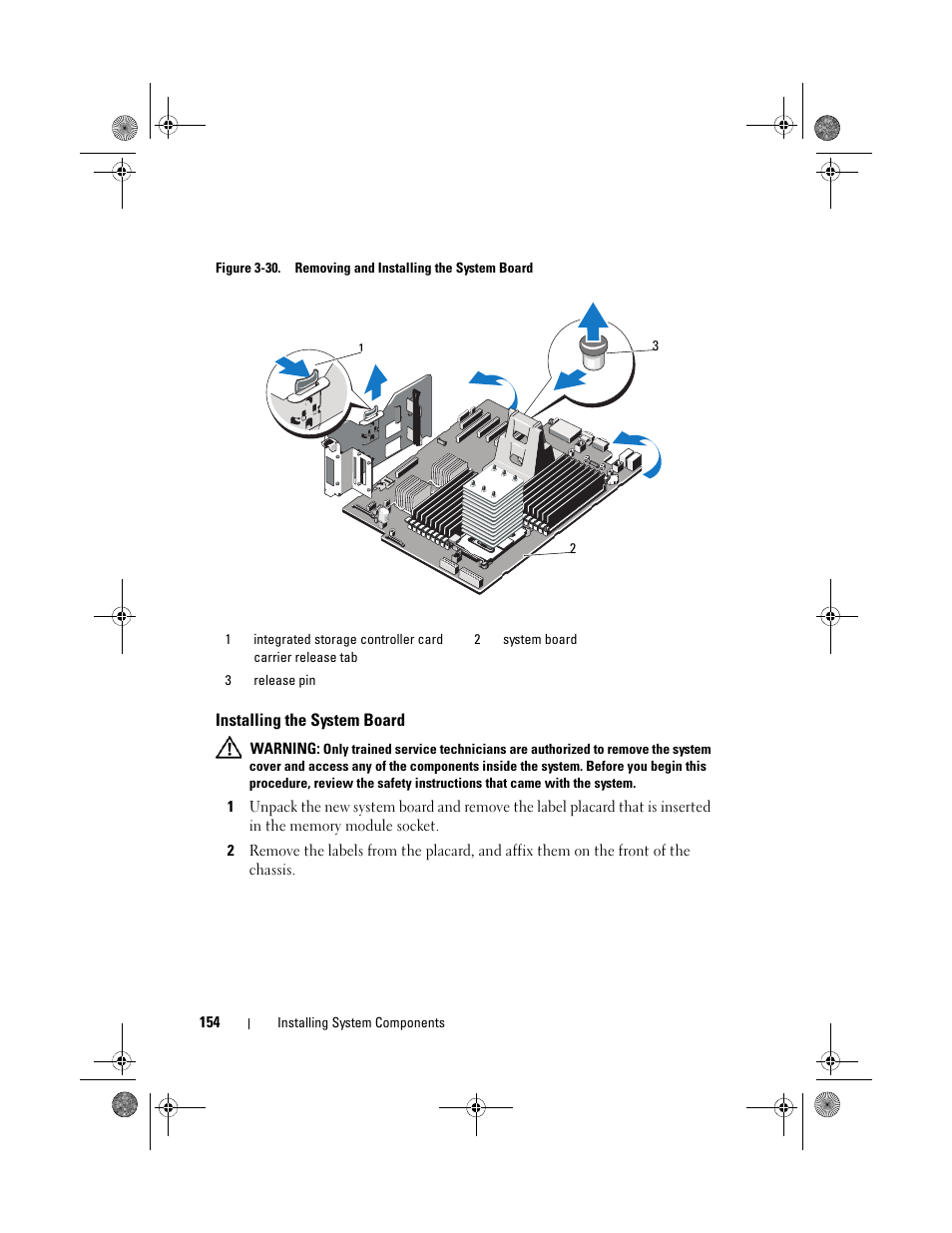 Installing the system board | Dell PowerEdge T710 User Manual | Page 154 / 214