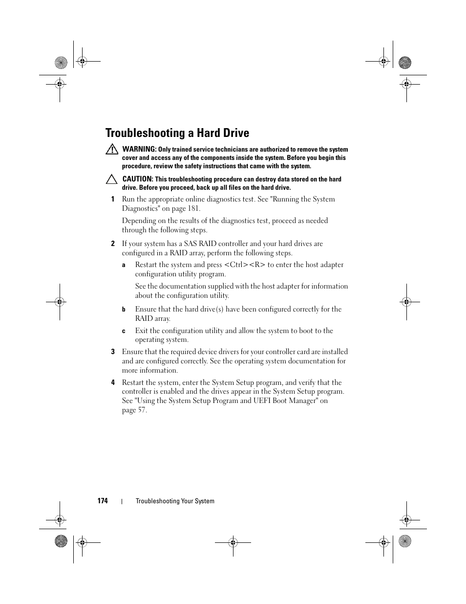 Troubleshooting a hard drive | Dell PowerEdge T710 User Manual | Page 174 / 214