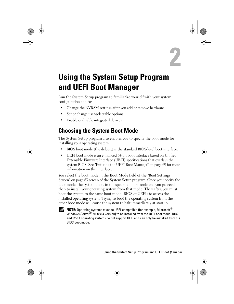 Choosing the system boot mode | Dell PowerEdge T710 User Manual | Page 57 / 214