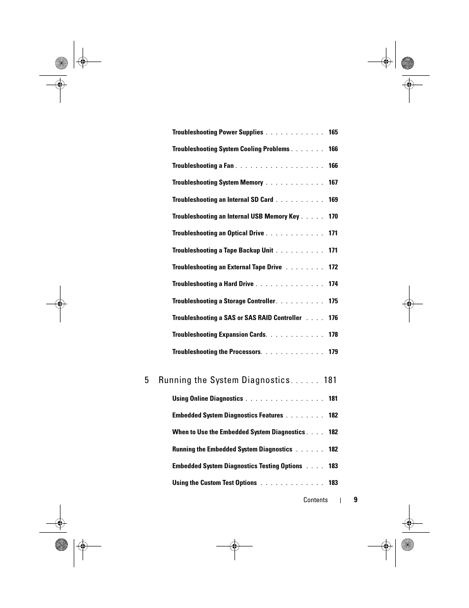 5running the system diagnostics | Dell PowerEdge T710 User Manual | Page 9 / 214