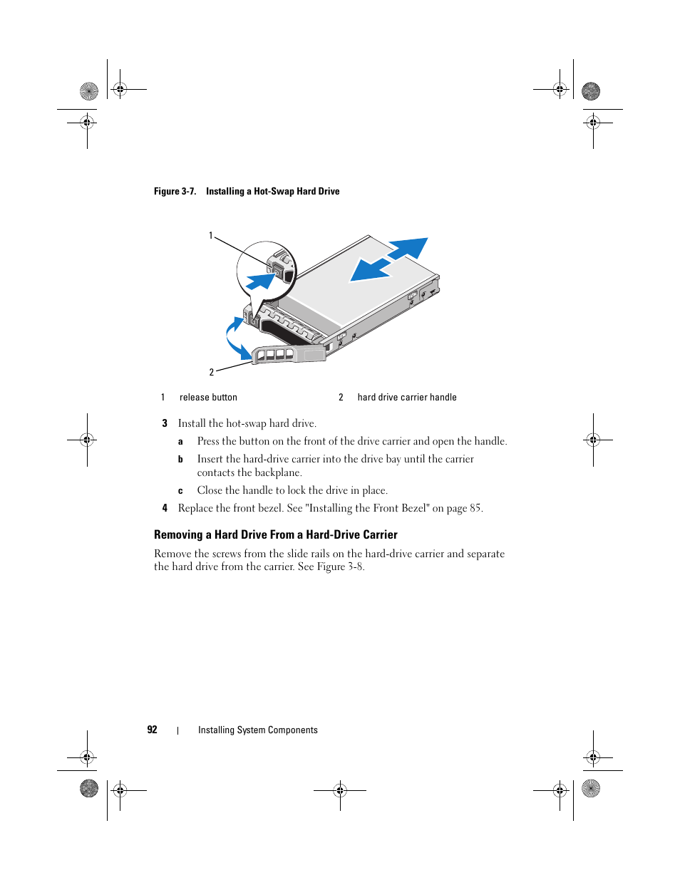 Removing a hard drive from a hard-drive carrier | Dell PowerEdge T710 User Manual | Page 92 / 214