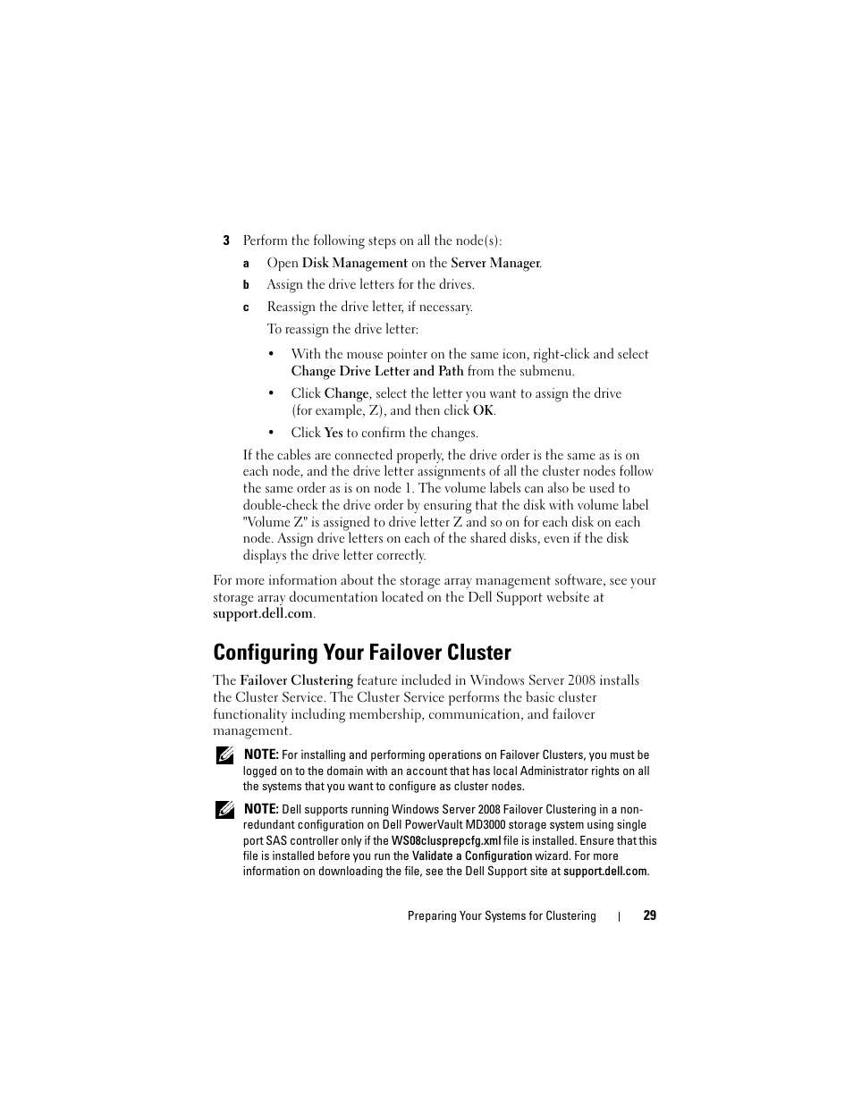 Configuring your failover cluster | Dell AX4-5 User Manual | Page 29 / 72