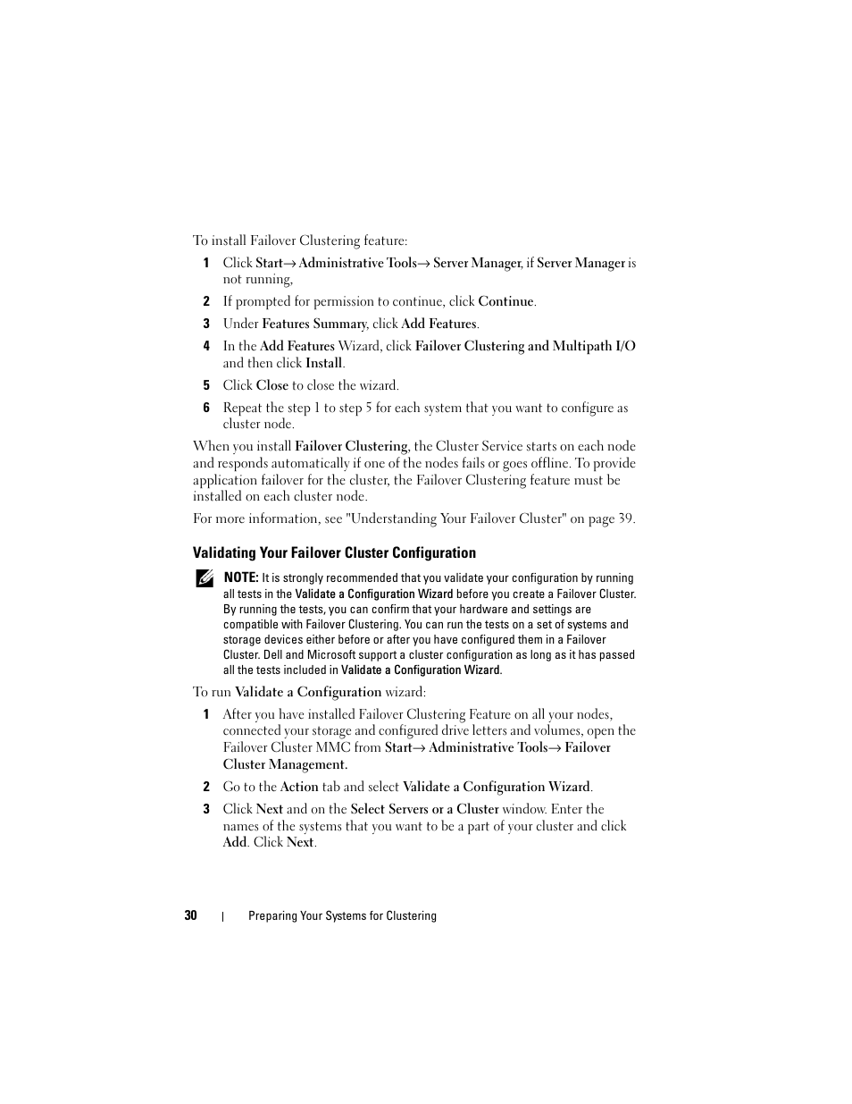 Validating your failover cluster configuration | Dell AX4-5 User Manual | Page 30 / 72