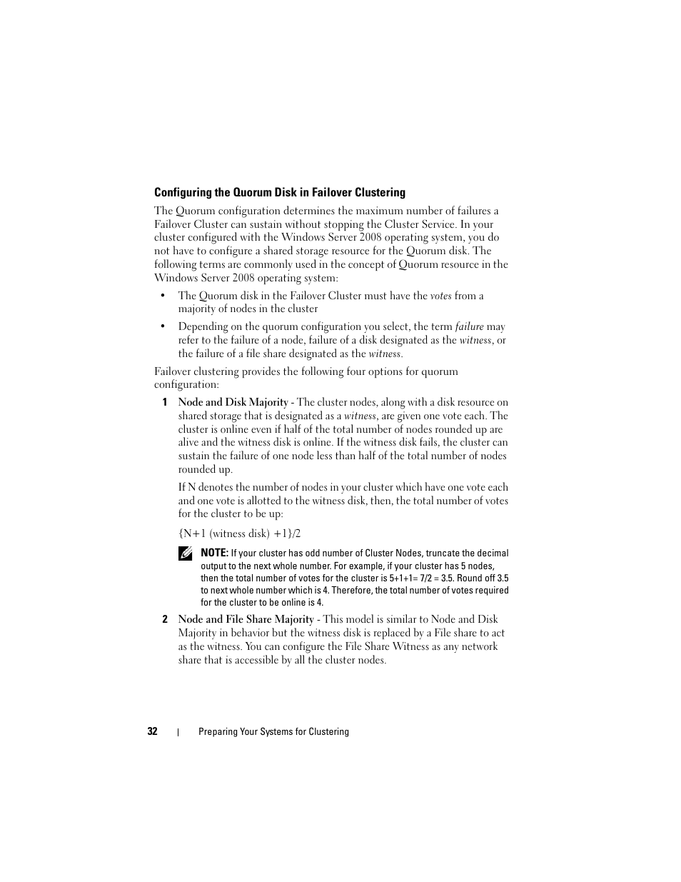 Configuring the quorum disk in failover clustering | Dell AX4-5 User Manual | Page 32 / 72