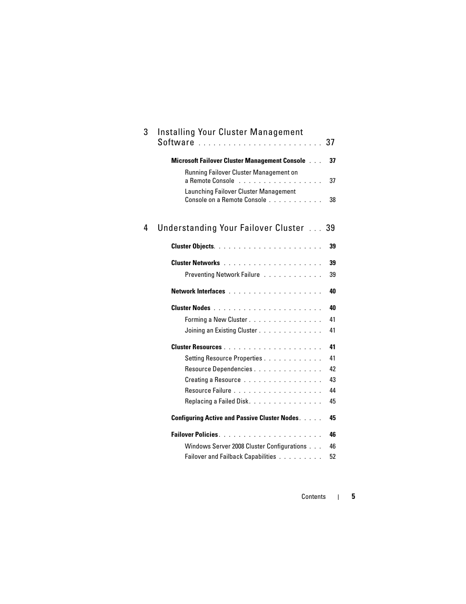 3installing your cluster management software, 4understanding your failover cluster | Dell AX4-5 User Manual | Page 5 / 72