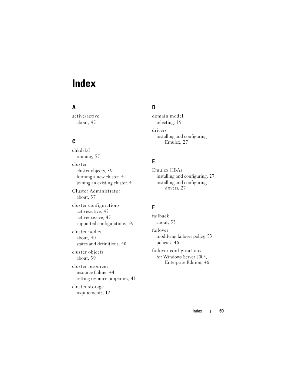 Index | Dell AX4-5 User Manual | Page 69 / 72