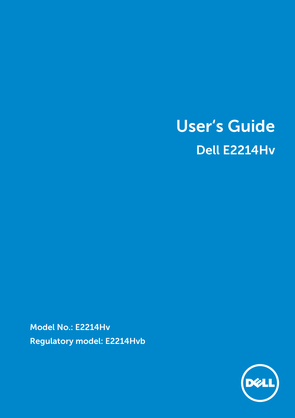 Dell E2214Hv Monitor China Only User Manual | 68 pages