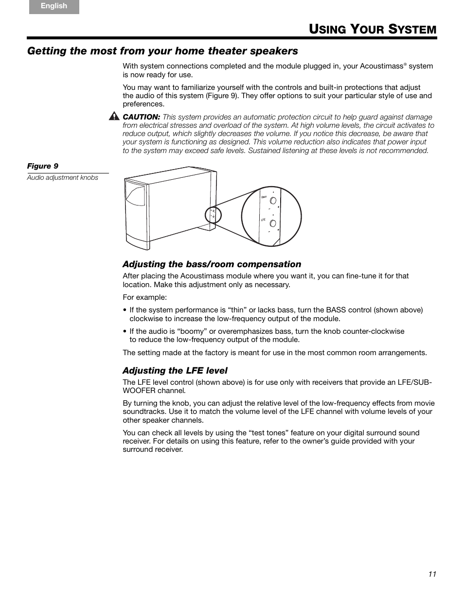 Sing, Ystem, Getting the most from your home theater speakers | Bose Acoustimass 6 Series III User Manual | Page 11 / 16