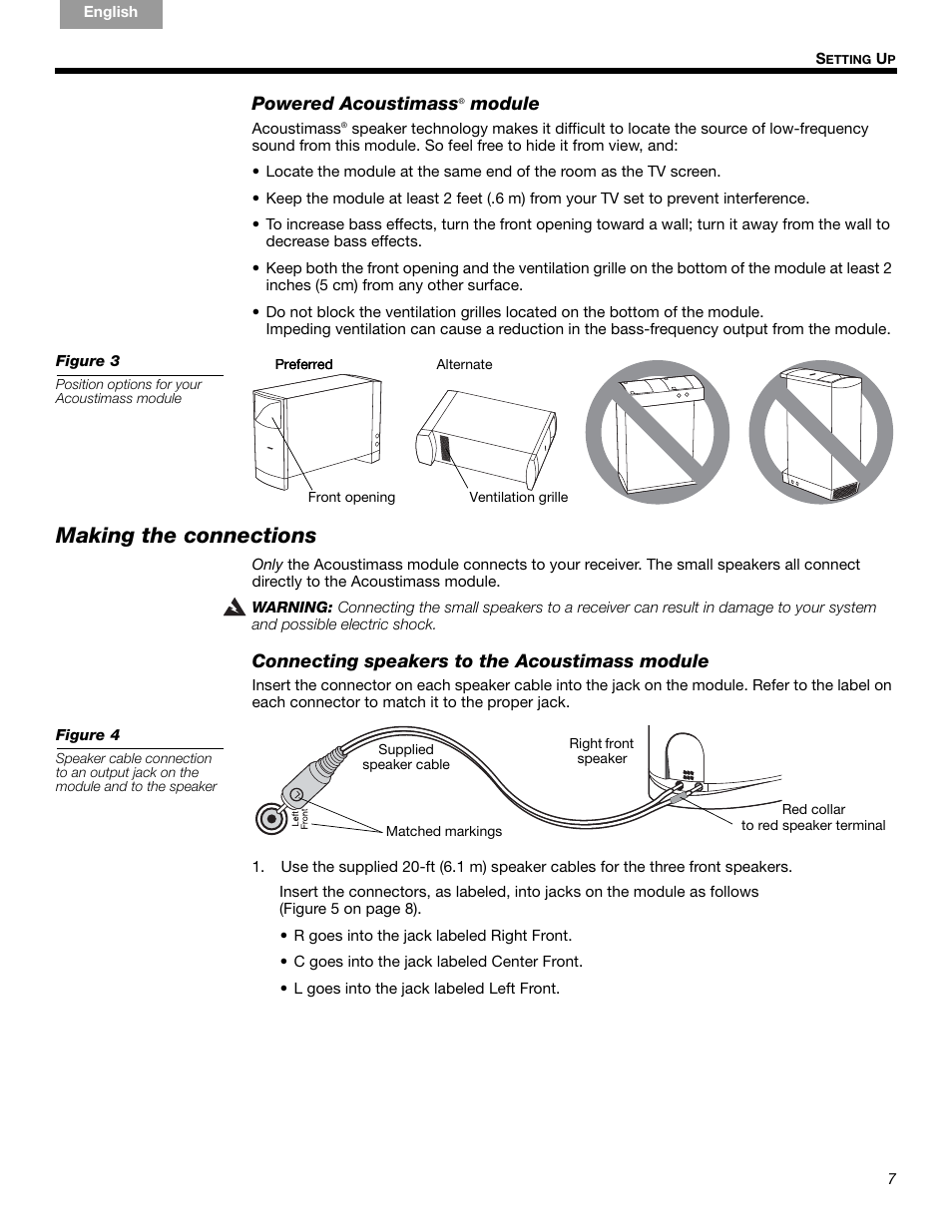 Making the connections | Bose Acoustimass 6 Series III User Manual | Page 7 / 16