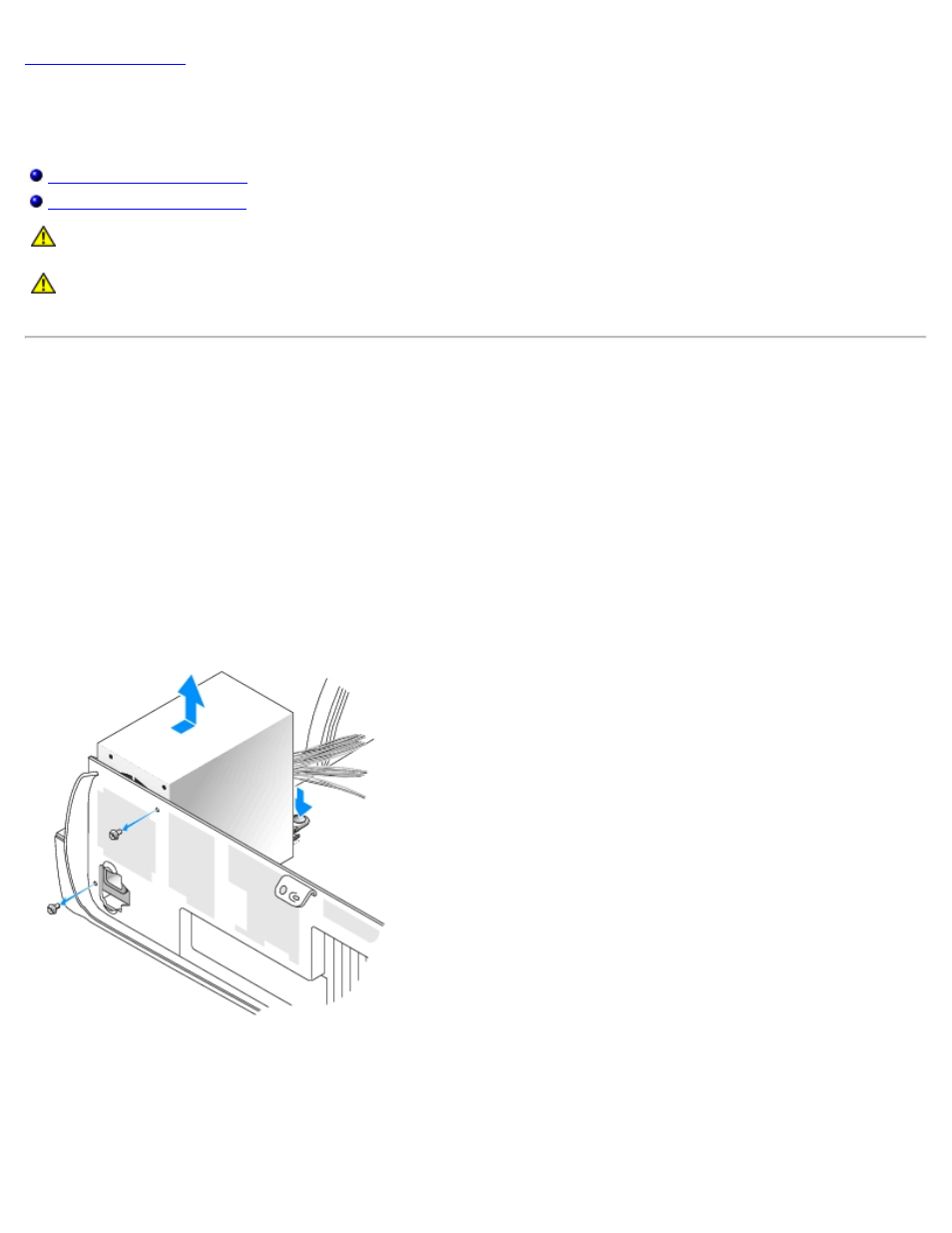 Power supply, Removing the power supply | Dell Precision 370 User Manual | Page 95 / 182