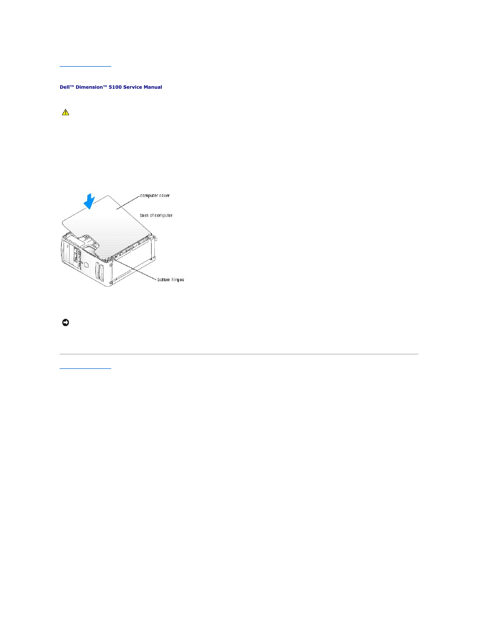 Replacing the computer cover | Dell Dimension 5100 User Manual | Page 12 / 116