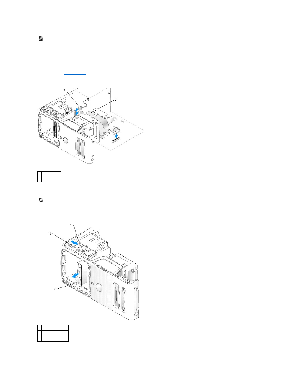 Removing a floppy drive | Dell Dimension 5100 User Manual | Page 32 / 116