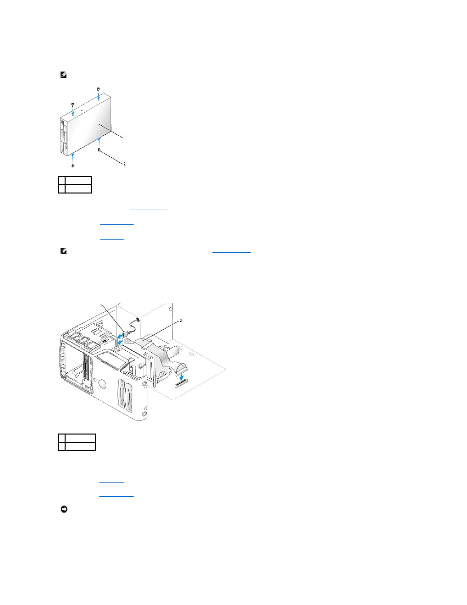 Installing a floppy drive | Dell Dimension 5100 User Manual | Page 33 / 116