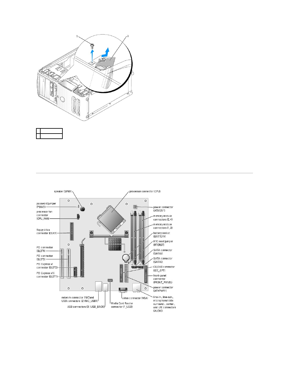 System board, Jumper settings | Dell Dimension 5100 User Manual | Page 43 / 116