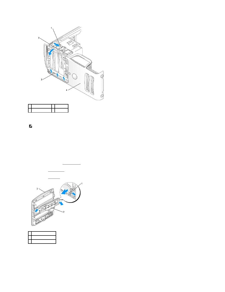 Removing the drive-panel insert | Dell Dimension 5100 User Manual | Page 57 / 116