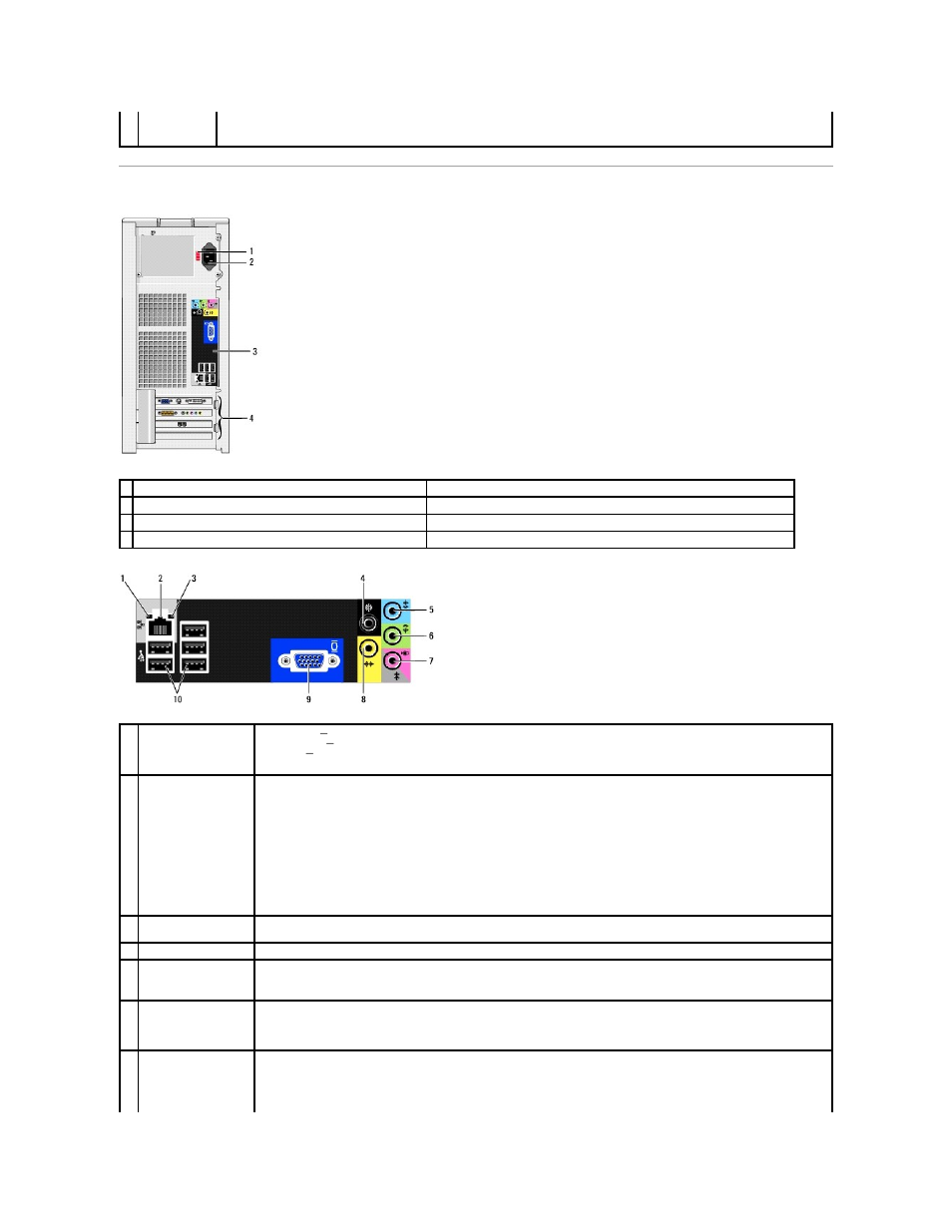 Back view of the computer | Dell Dimension 5100 User Manual | Page 6 / 116