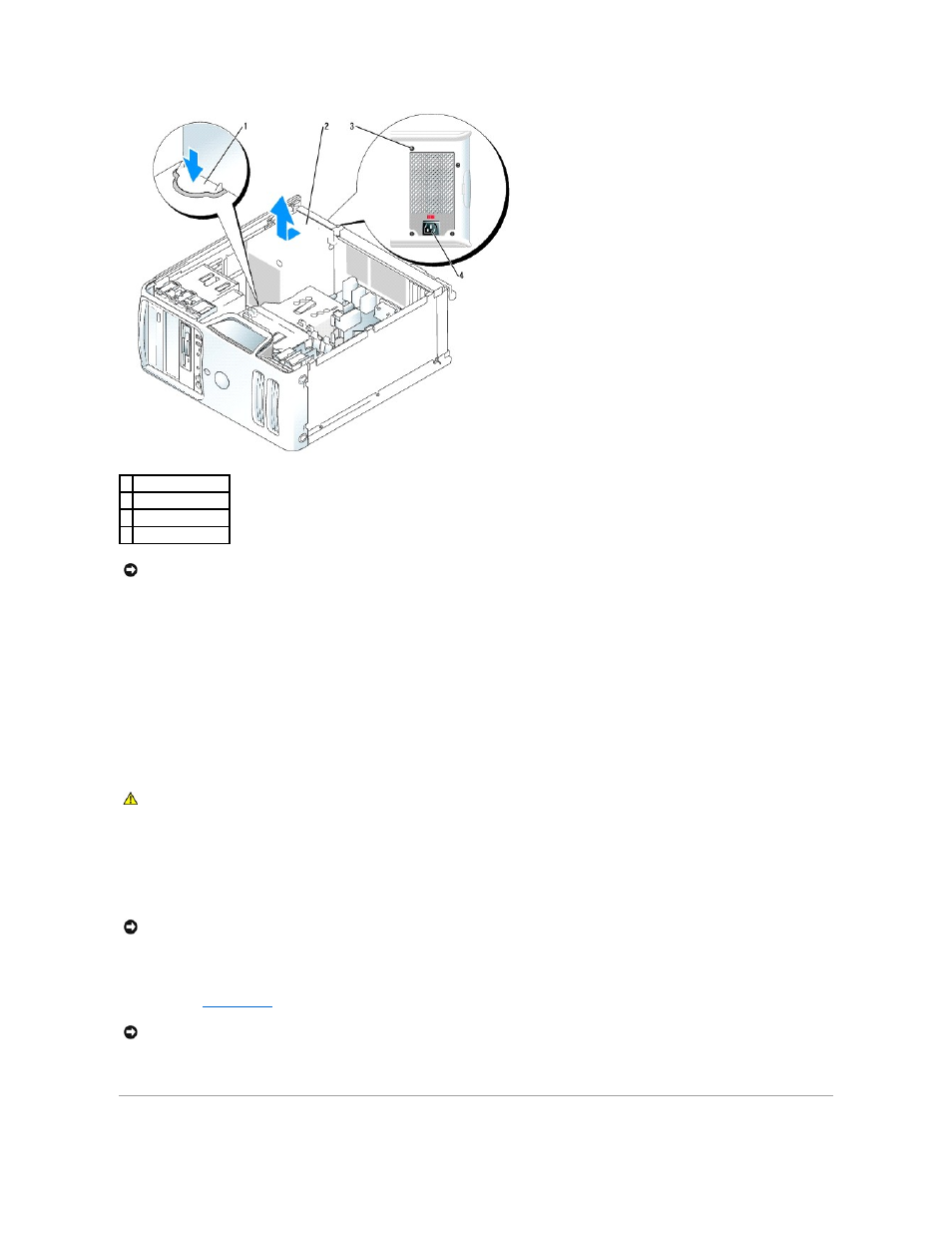 Replacing the power supply | Dell Dimension 5100 User Manual | Page 78 / 116