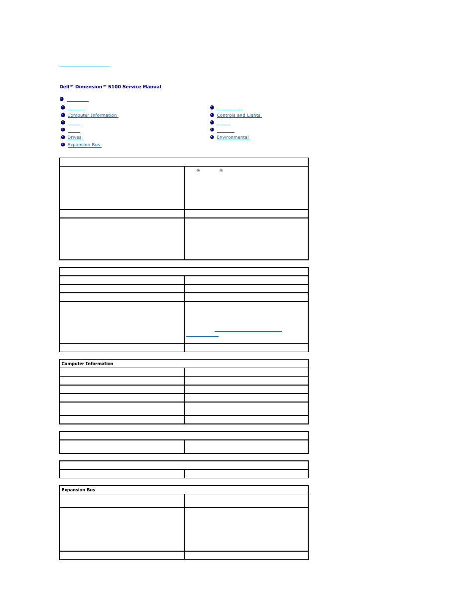 Specifications | Dell Dimension 5100 User Manual | Page 95 / 116