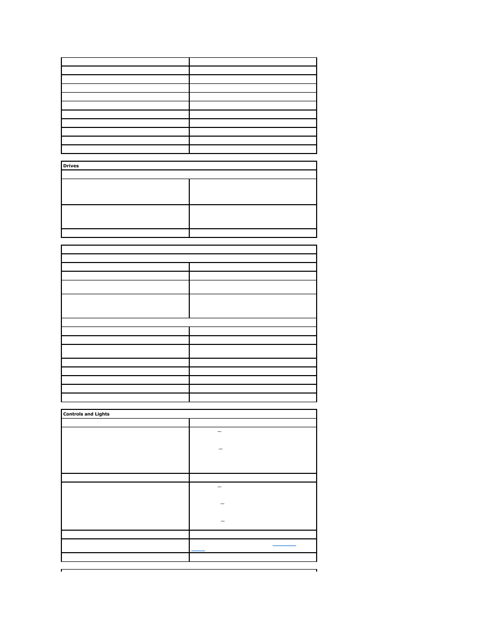 Drives, Connectors, Controls and lights | Dell Dimension 5100 User Manual | Page 96 / 116