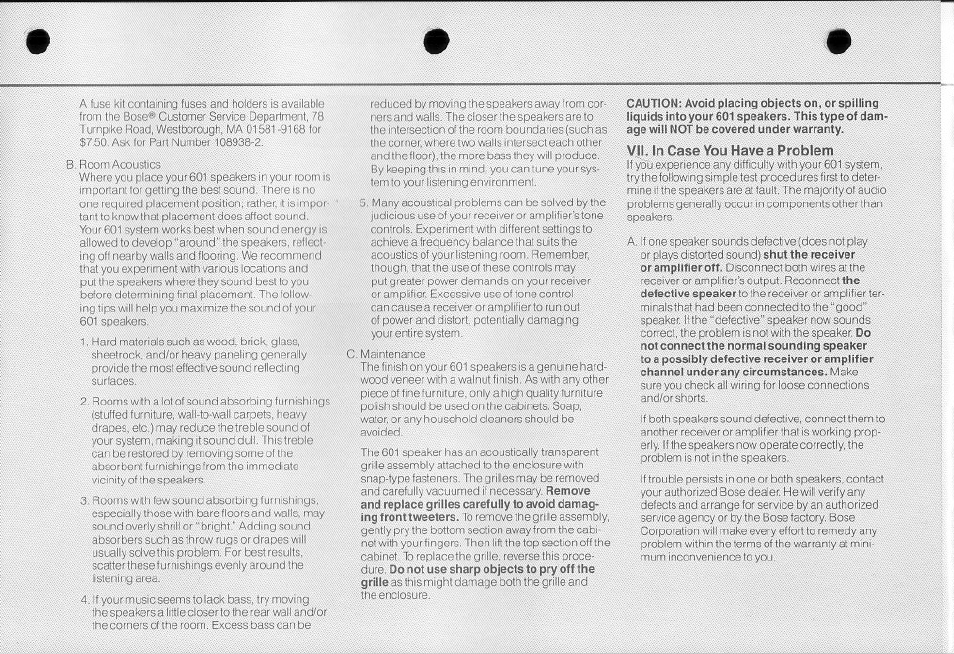 Bose 601 Series III User Manual | Page 4 / 6
