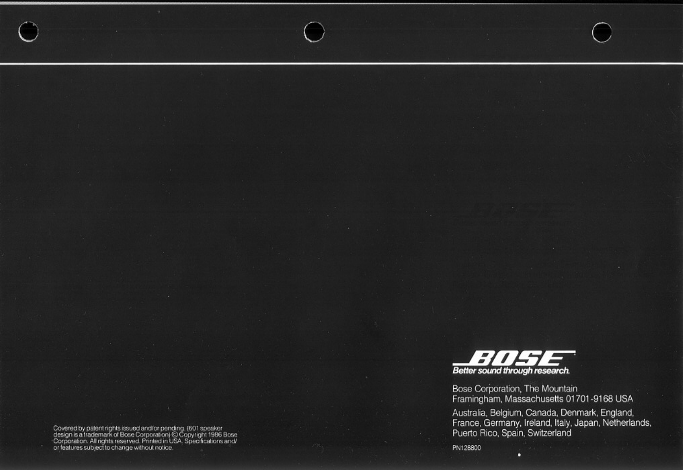 Bose 601 Series III User Manual | Page 6 / 6