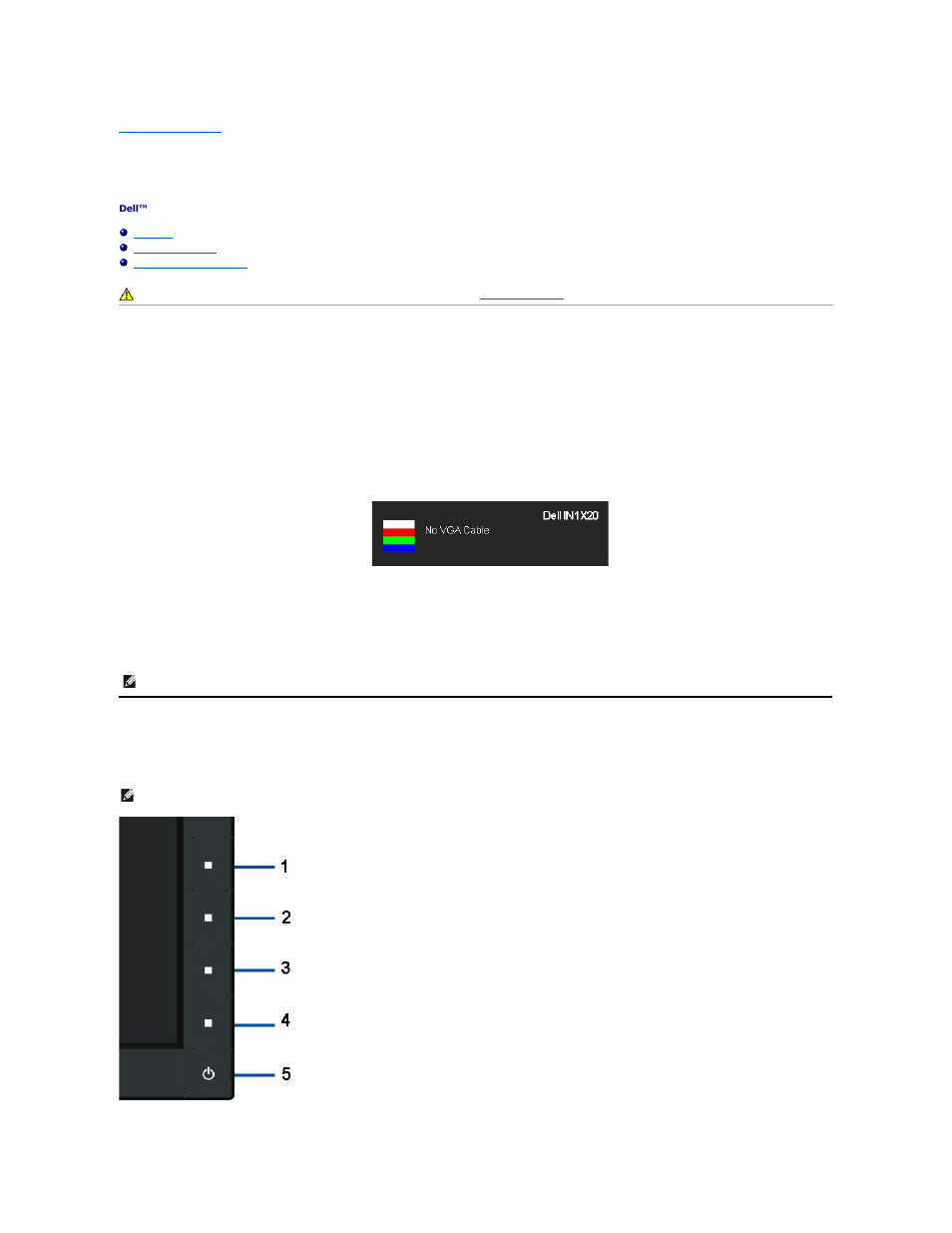 Troubleshooting, Self-test, Built-in diagnostics | Dell IN1720 Monitor User Manual | Page 29 / 31