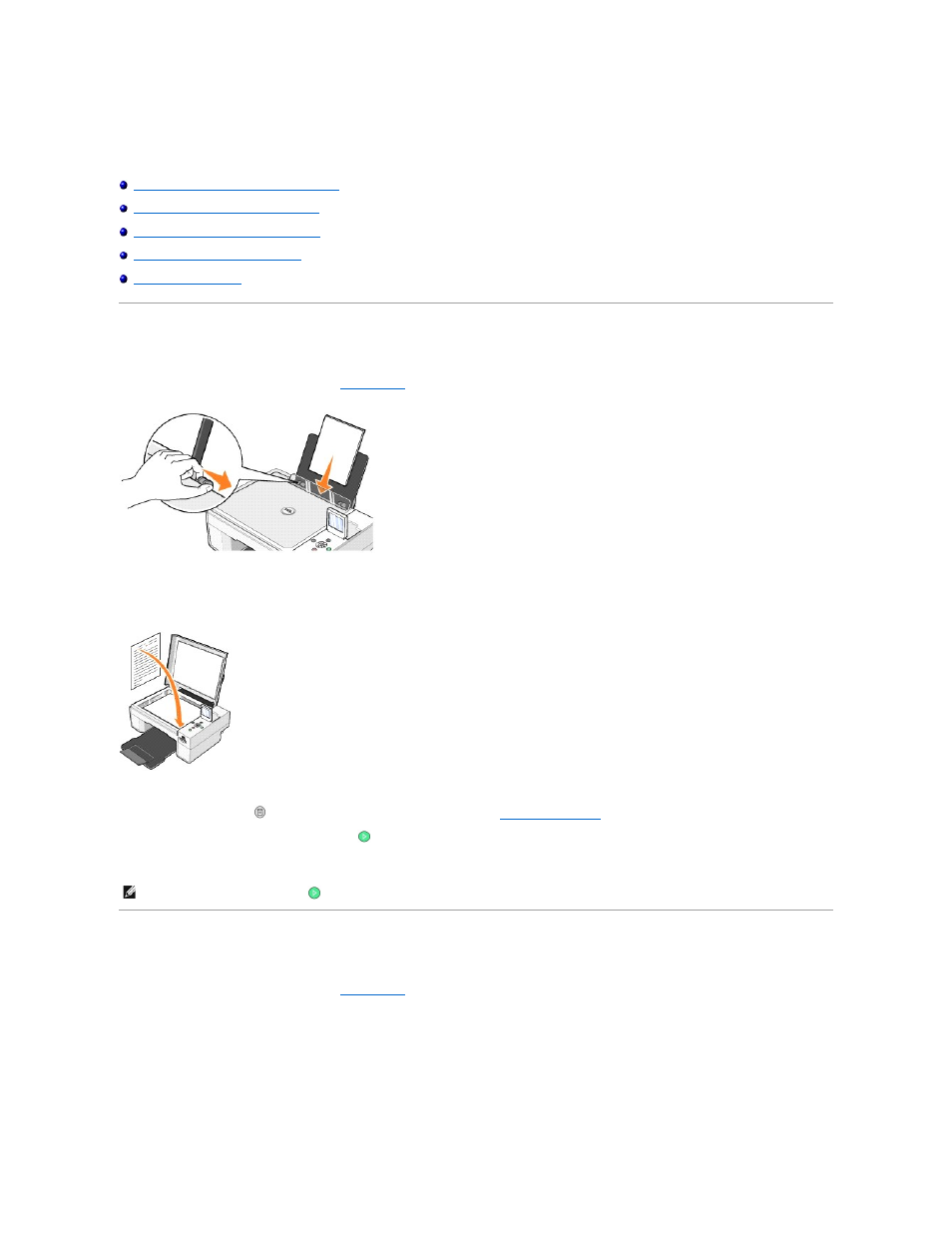 Copying, Copying documents using the operator panel, Copying documents using your computer | Dell 944 All In One Inkjet Printer User Manual | Page 12 / 62