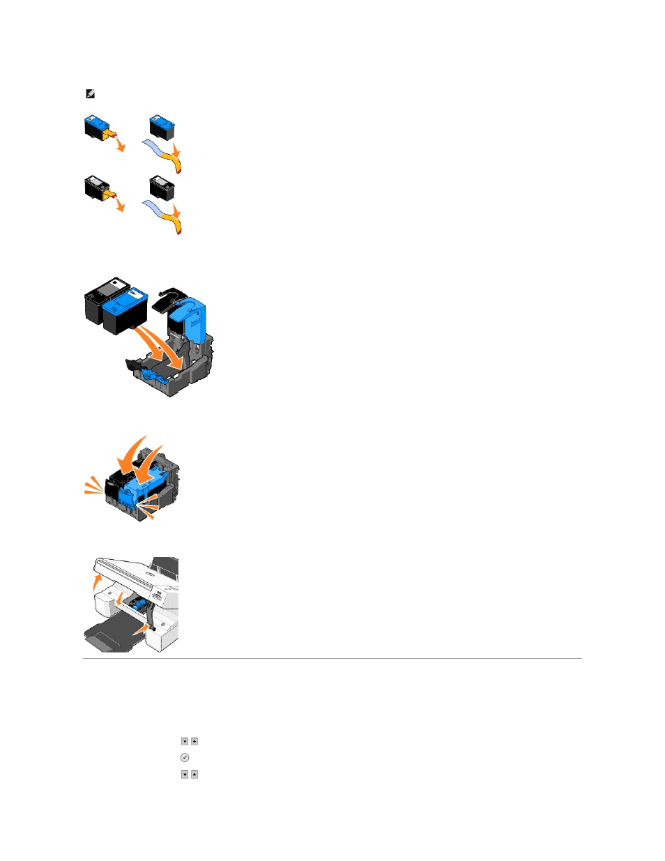 Aligning ink cartridges | Dell 944 All In One Inkjet Printer User Manual | Page 30 / 62