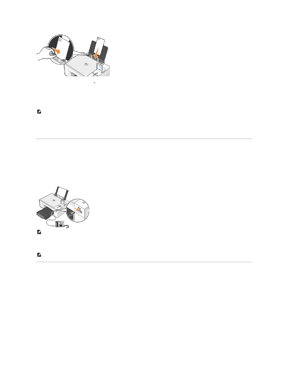 Printing photos from a pictbridge-enabled camera | Dell 944 All In One Inkjet Printer User Manual | Page 35 / 62