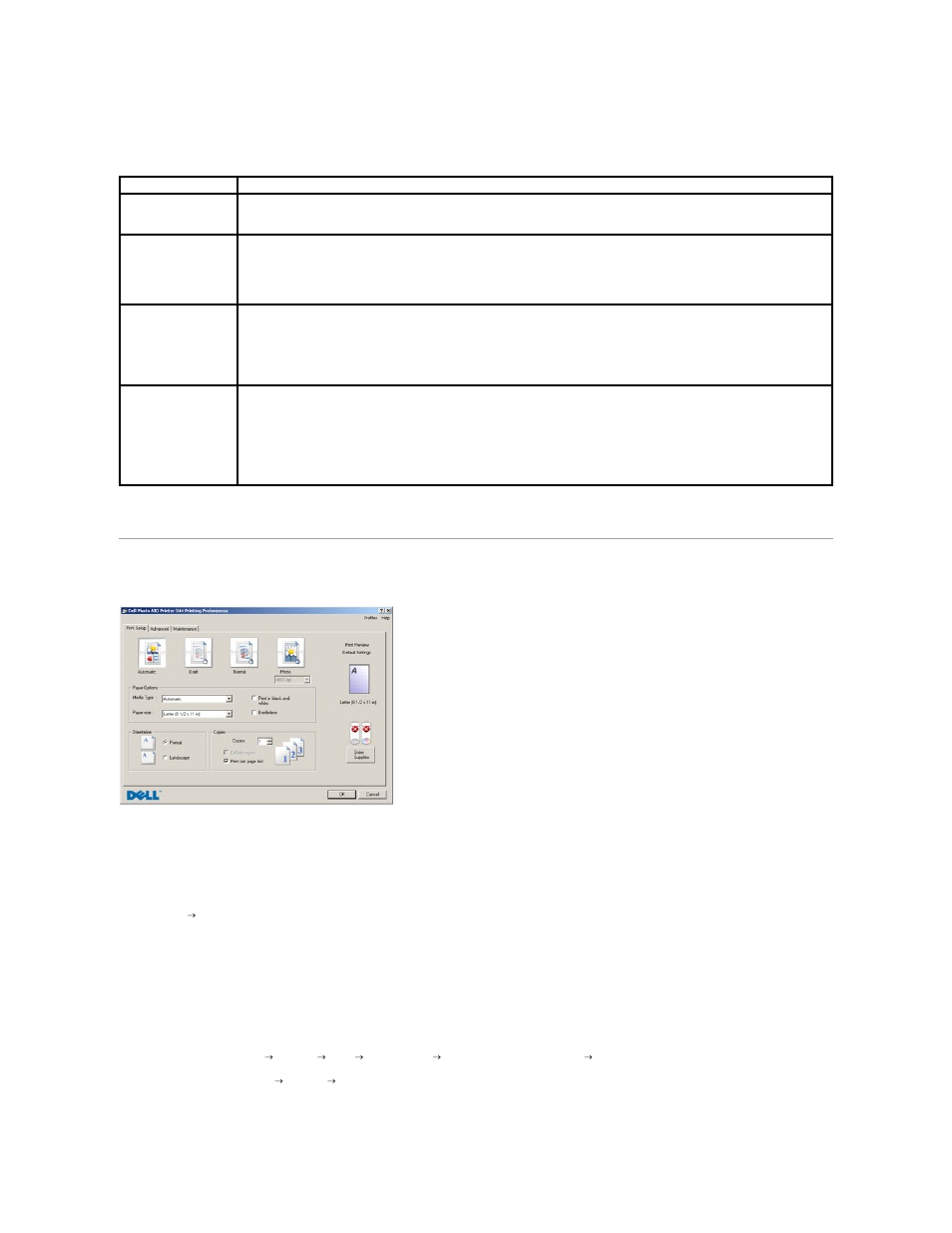 Using printing preferences | Dell 944 All In One Inkjet Printer User Manual | Page 52 / 62